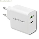 Պատի լիցքավորիչ Qoltec 51718 սպիտակ 45 Վտ (1 հատ)