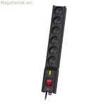 Հոսանքի վարդակ - 6 վարդակ անջատիչով Lestar LX 610 GA K.:CZ 1,5M 1,5 մ 5,2 x 3,8 x 35,5 սմ