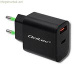Պատի լիցքավորիչ Qoltec 51713 սև 18 Վտ