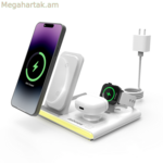 PowerGlow Jabees 4-ը 1-ում ծալվող անլար լիցքավորման կայան՝ LED գիշերային լույսով