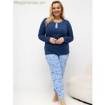 Forever Pink Plus Size պիջամա, կապույտ [MW-226132]
