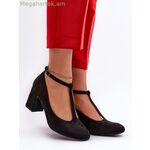 Step in style բլոկ կրունկով կանացի պոմպեր՝ սև [MW-197240]