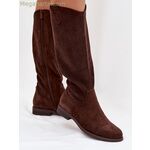 Step in style մինչև ազդր կոշիկներ՝ շագանակագույն [MW-230962]