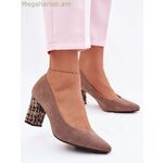Step in style շագանակագույն պոմպեր՝ բլոկ կրունկով [MW-227175]