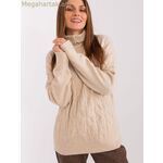 Wool Fashion Italia բեժ բարձր վզնոցով սվիտեր [MW-189897]