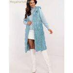 Wool Fashion Italia մոդել 200521 մորթե գիլետ, կապույտ [MW-200521]