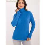 Wool Fashion Italia մոդել 203192 բարձր վզնոցով սվիտեր, կապույտ [MW-203192]