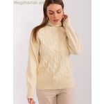 Wool Fashion Italia վզնոցով սվիտեր, բեժ [MW-189898]
